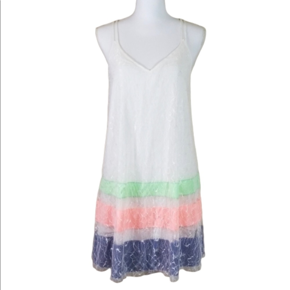 DO+BE lace overlay colorful rainbow dress size Small